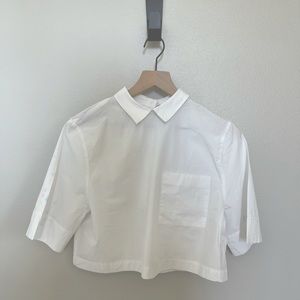 Zara Woman Cropped Poplin with Front Pocket